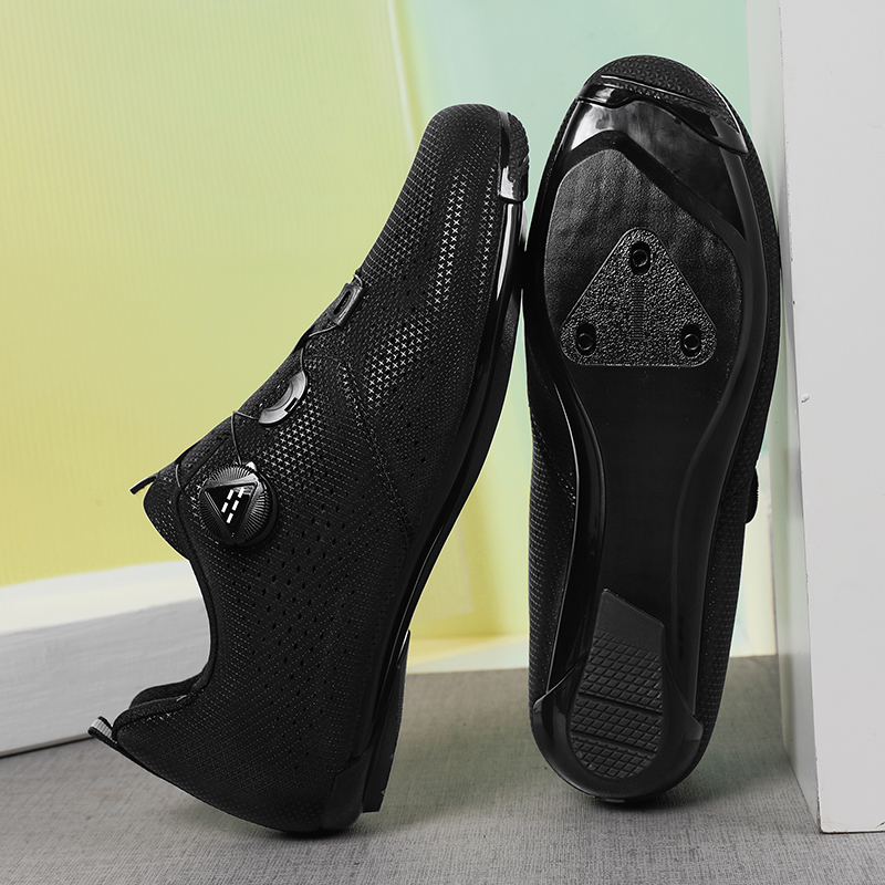 Clipless Mtb Shoes - รองเท้าปั่นจักรยานเสือภูเขาสำหรับผู้ชายและผู้หญิง ระบายอากาศได้ดี พื้นแข็ง หัวล็อคแบบหมุน ไม่มีคลิปล็อค พื้นยางกันลื่น