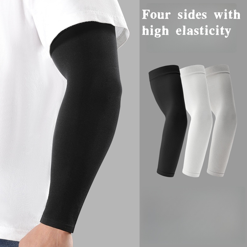Gear In Cycling - ปลอกแขนผ้าไหมน้ำแข็ง 2 ชิ้น ระบายอากาศ ป้องกันรังสียูวี สำหรับผู้ชายและผู้หญิง
