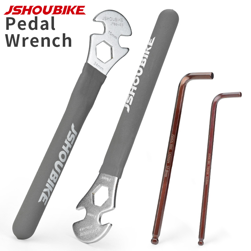 Mtb Pedals - JSHOUBIKE 6/8/15 มม.ประแจเหยียบจักรยานประแจอัลเลนทนทานทนทานเครื่องมือถอดประกอบเหยียบจักรยานเครื่องมือซ่อมสำหรับ MTB จักรยานถนน