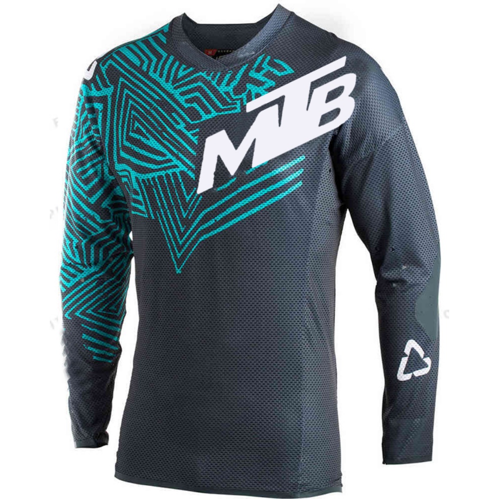 Gear In Cycling - เสื้อปั่นจักรยานแขนยาวสำหรับกิจกรรมกลางแจ้ง พิมพ์ลาย MTB ระบายอากาศได้ดี ผ้าตาข่าย เสื้อเจอร์ซีย์สำหรับปั่นจักรยานเสือภูเขา