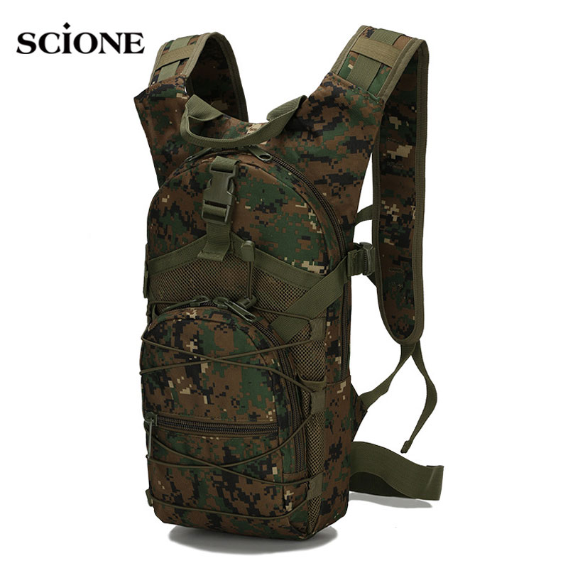 Cycling Gear Travel Bag - กระเป๋าเป้สะพายหลังยุทธวิธีมอล15L 800D เป้สะพายหลังสำหรับปั่นจักรยานเดินป่ากลางแจ้งกีฬาปั่นจักรยานปีนเขาตั้งแคมป์กระเป๋าล่าสัตว์