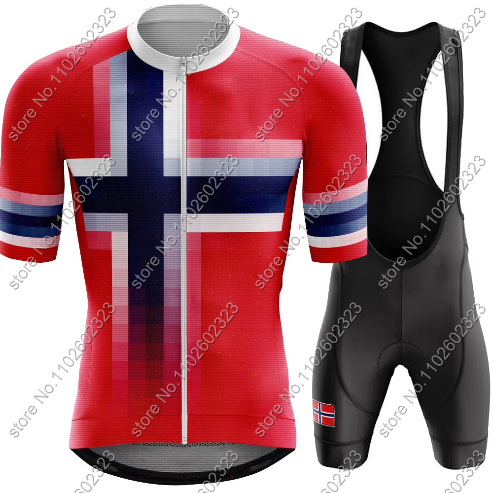Cycling Gear Brands - 2024 Norway ชุดทีมชาติเสื้อเจอร์ซีย์นักปั่นเสื้อผ้าสำหรับปั่นจักรยานเสือภูเขาชุดปั่นจักรยานเสือภูเขากางเกงขาสั้น