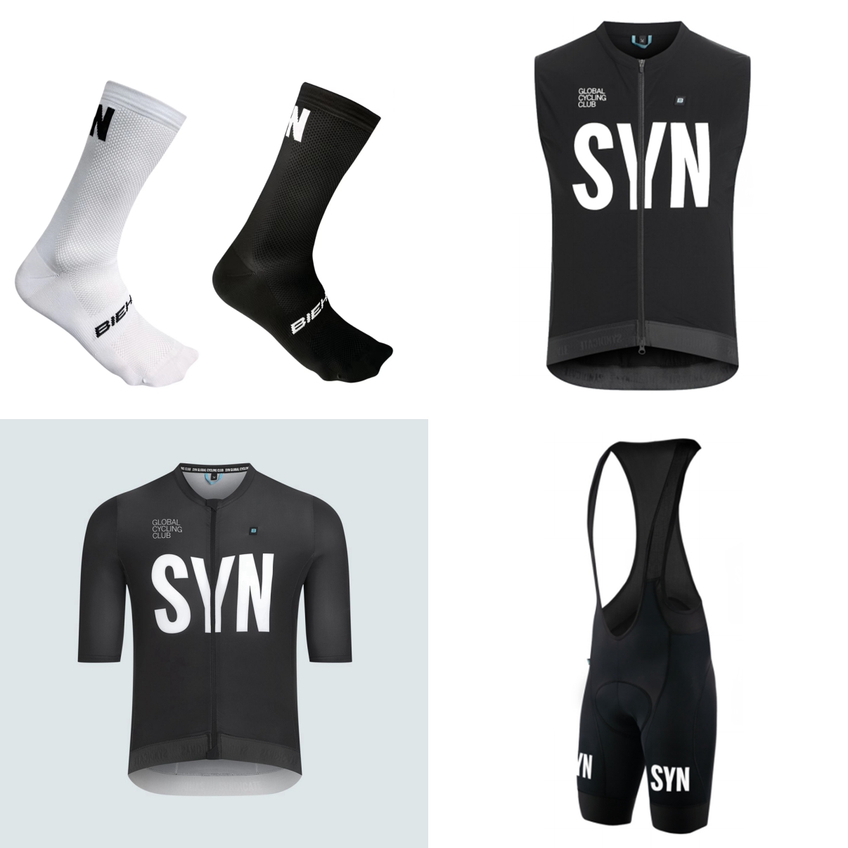 Cycling Gear Brands - ชุดปั่นจักรยานแขนสั้นสำหรับฤดูร้อน 2026 สีดำ-น้ำเงิน SYN ชุดเสื้อเจอร์ซีย์และกางเกงปั่นจักรยานแบบมีสายเอี๊ยม 4